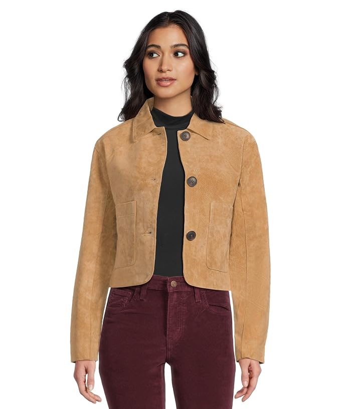 Women's Blank NYC Real Suede Cropped Blazer