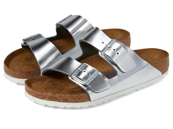 Women's Birkenstock Arizona Soft Footbed - Metallic Leather