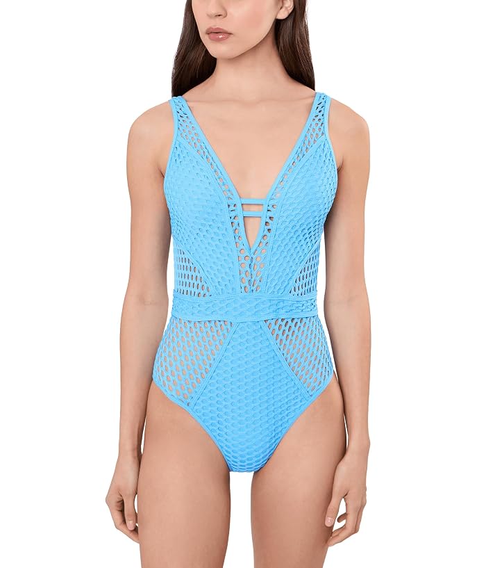 Women's BECCA Castaway Textured Plunge One-Piece