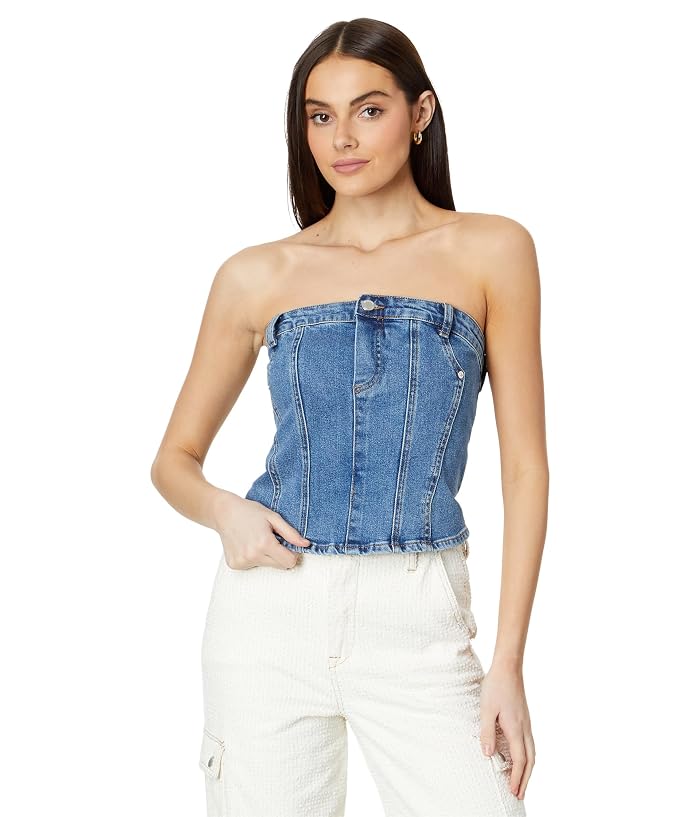 Women's Blank NYC Own It Denim Bustier in Blue